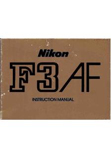 Nikon F 3 AF manual. Camera Instructions.